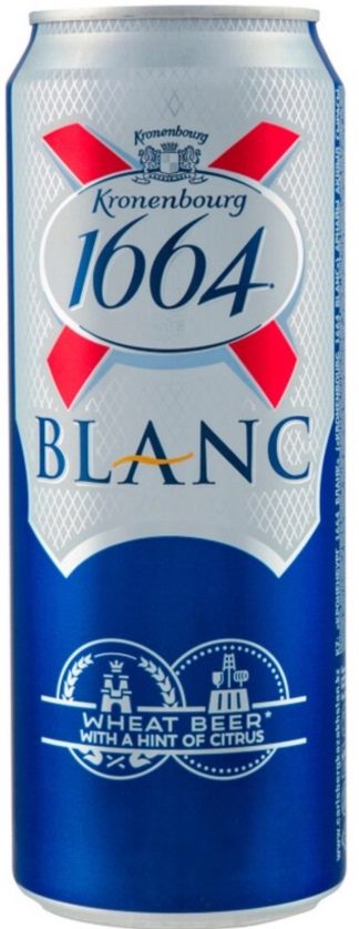 Пиво "Kronenbourg 1664" Blanc, in can, 0.46 л
