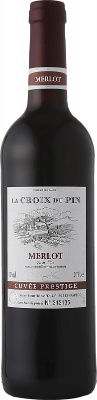 Вино La Croix du Pin Merlot Pays d'Oc IGP 2021 0.75 л
