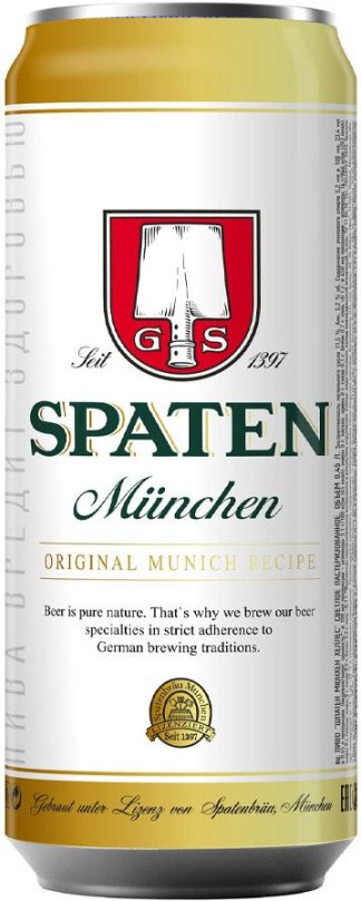 Пиво Spaten, Munchen, in can, 0.5 л